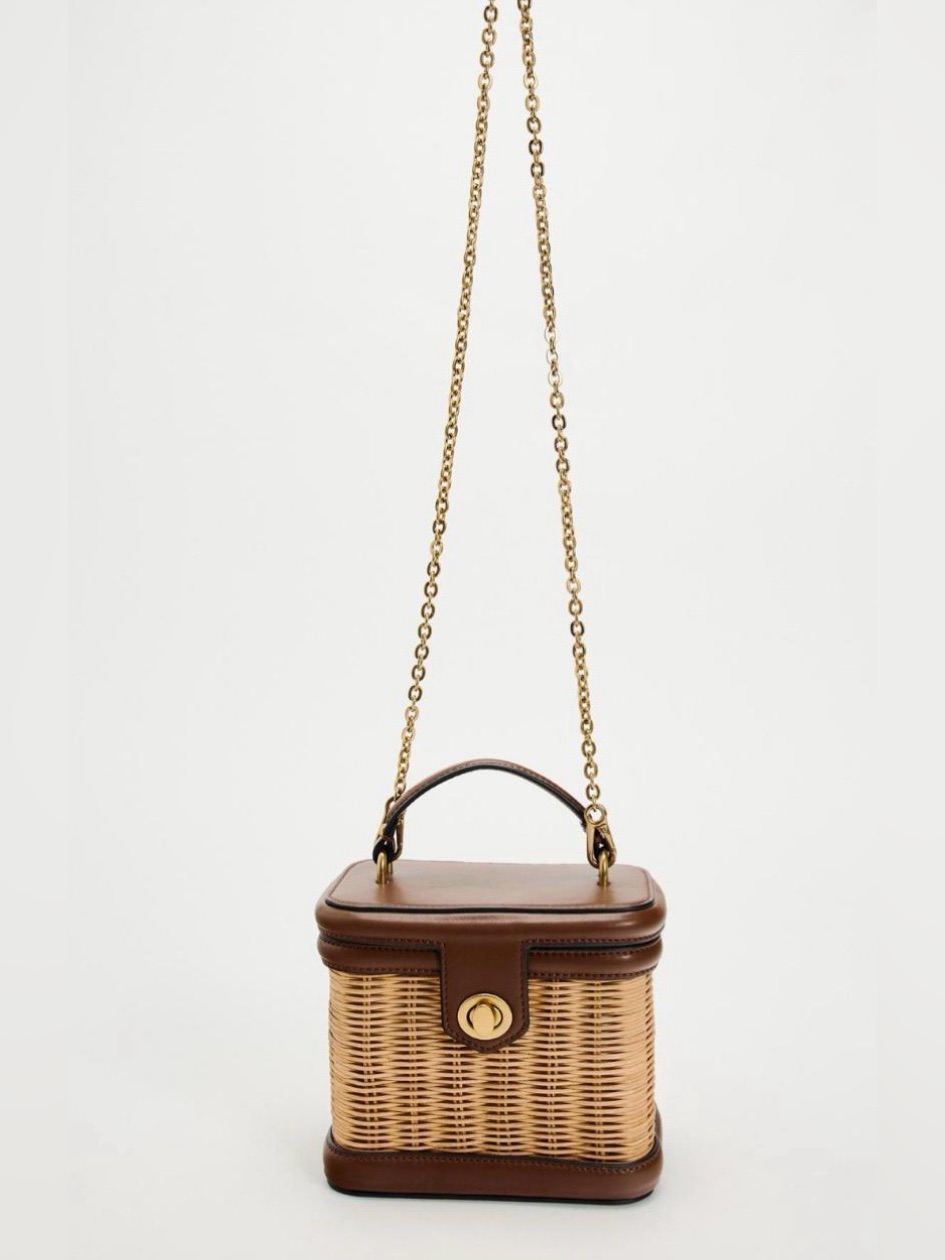 Zara Contrast Basket Bag New With Defects